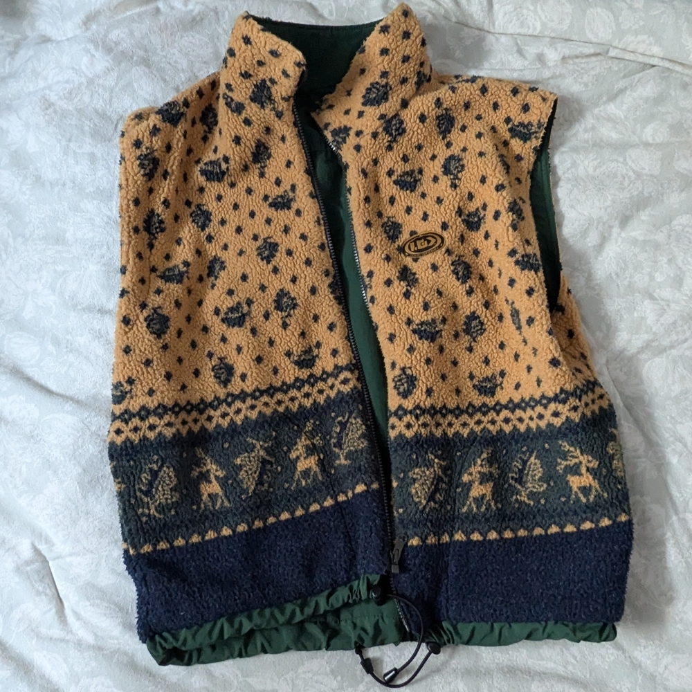 Reversible Vest Mustard and Green